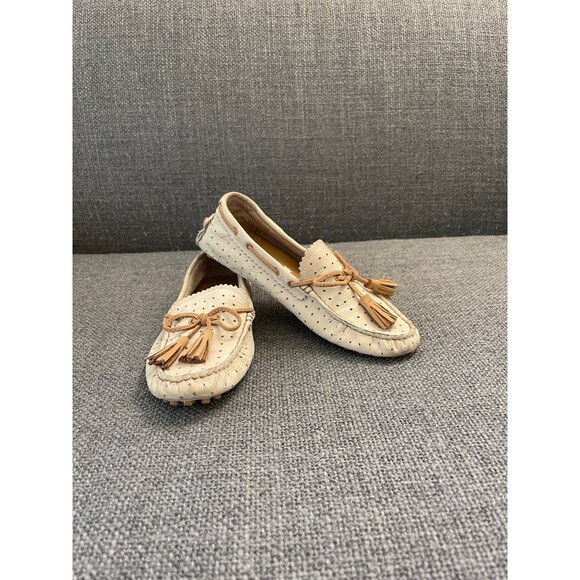 Coach Shoes - Cream Leather Coach Moccasins 6.5